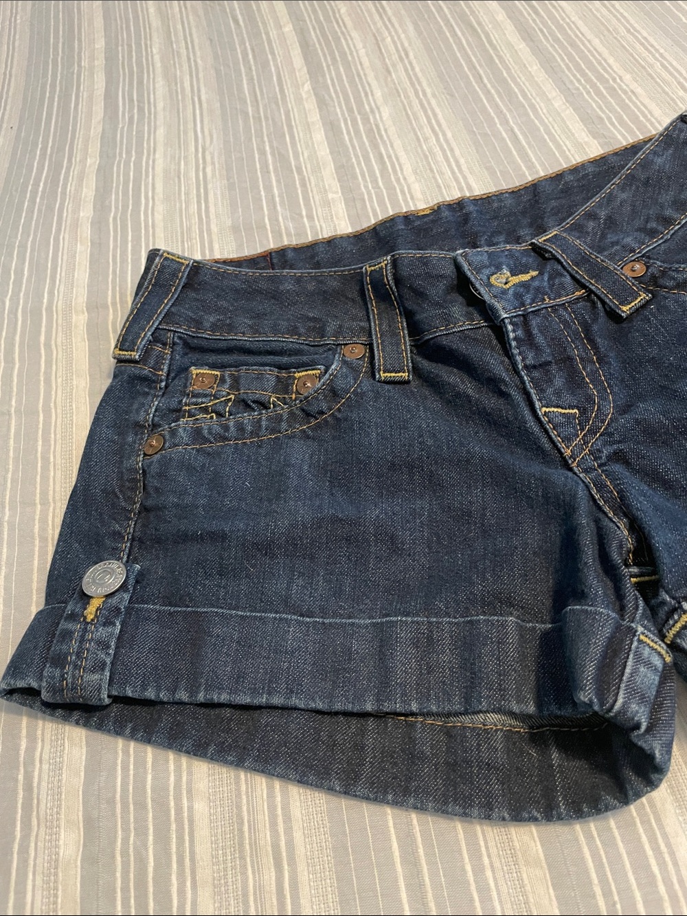 True Religion Dark Indigo Denim Shorts - Picture 11 of 11